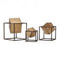 Madison Park Madison Park MP167-0093 Quad Gold Cube Decor; Set of 3 MP167-0093